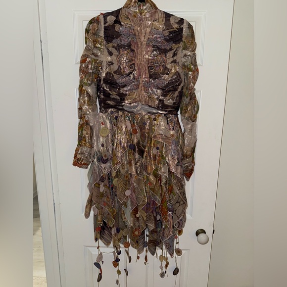 ZIMMERMANN Cosmic handkerchief Printed Chiffon Dress NWT - Picture 8 of 14